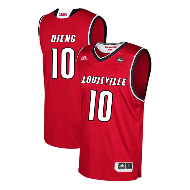 Louisville Cardinals 10 Gorgui Dieng Red College Basketball Jersey Dzhi